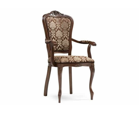 Стул деревянный Руджеро с мягкими подлокотниками орех / шоколад | Интернет магазин мебели и декора LifeDekor
