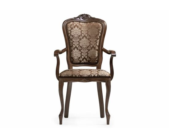 Стул деревянный Руджеро с мягкими подлокотниками орех / шоколад, изображение 2 | Интернет магазин мебели и декора LifeDekor