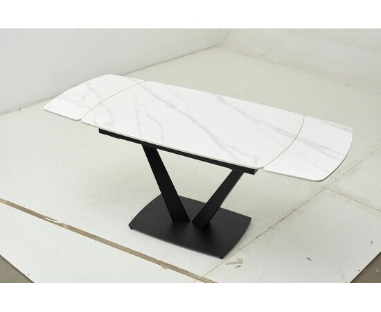 Стол ALATRI 120 MATT WHITE MARBLE SINTERED STONE / BLACK М-City, изображение 2 | Интернет магазин мебели и декора LifeDekor