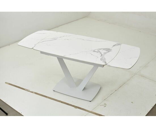 Стол ALATRI 120 GLOSS STATUARIO WHITE SINTERED STONE / WHITE М-City, изображение 2 | Интернет магазин мебели и декора LifeDekor