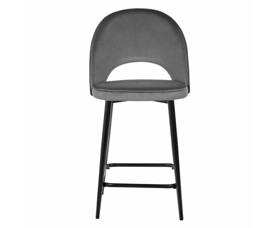 Стул полубарный Leo тёмно-серый с жаккардом, с поворотным механизмом, изображение 3 | Интернет магазин мебели и декора LifeDekor