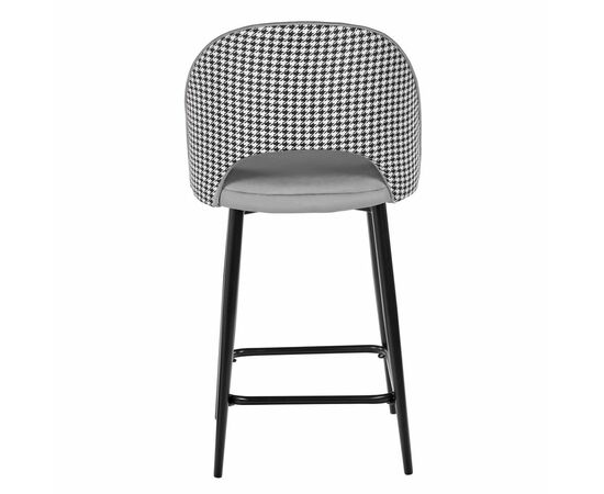 Стул полубарный Leo тёмно-серый с жаккардом, с поворотным механизмом, изображение 5 | Интернет магазин мебели и декора LifeDekor