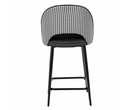 Стул полубарный Leo чёрный с жаккардом, с поворотным механизмом, изображение 5 | Интернет магазин мебели и декора LifeDekor