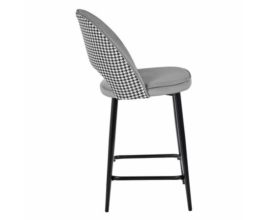 Стул полубарный Leo тёмно-серый с жаккардом, с поворотным механизмом, изображение 4 | Интернет магазин мебели и декора LifeDekor