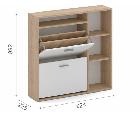Тумба «Толедо-1», Дуб сонома/белый, изображение 3 | Интернет магазин мебели и декора LifeDekor