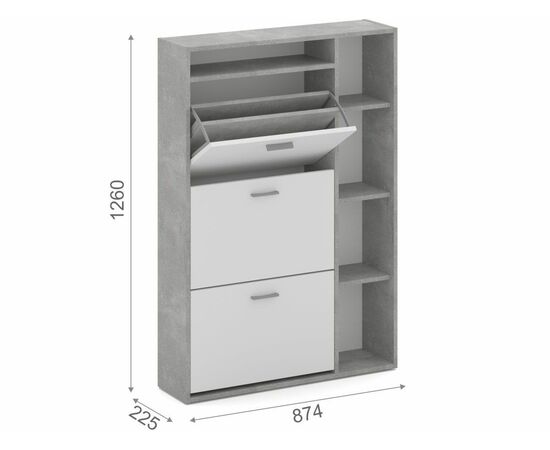 Тумба «Толедо-2», Ателье светлый/белый, изображение 3 | Интернет магазин мебели и декора LifeDekor