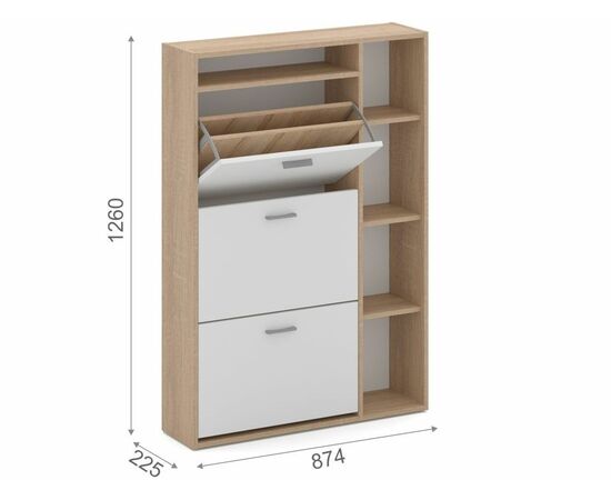 Тумба «Толедо-2», Дуб сонома/белый, изображение 3 | Интернет магазин мебели и декора LifeDekor