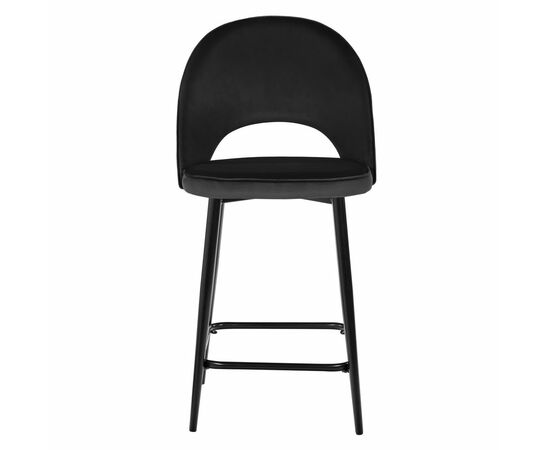 Стул полубарный Leo чёрный с жаккардом, с поворотным механизмом, изображение 3 | Интернет магазин мебели и декора LifeDekor