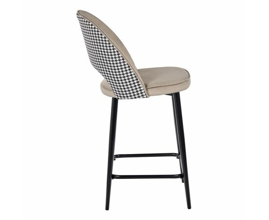 Стул полубарный Leo латте с жаккардом, поворотный механизм, изображение 4 | Интернет магазин мебели и декора LifeDekor