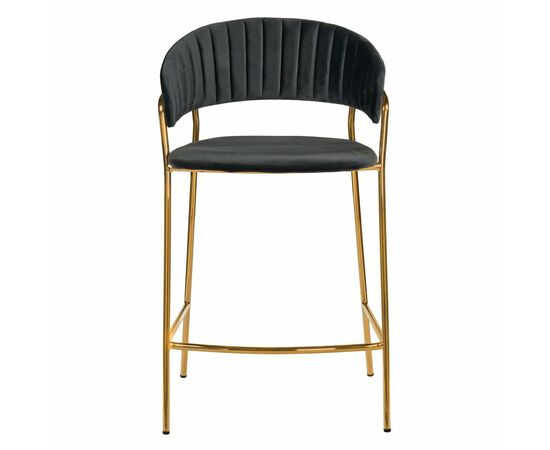 Стул полубарный Turin чёрный с золотыми ножками, изображение 2 | Интернет магазин мебели и декора LifeDekor