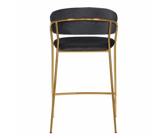 Стул полубарный Turin чёрный с золотыми ножками, изображение 4 | Интернет магазин мебели и декора LifeDekor