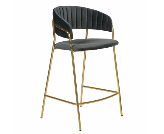 Стул полубарный Turin чёрный с золотыми ножками | Интернет магазин мебели и декора LifeDekor