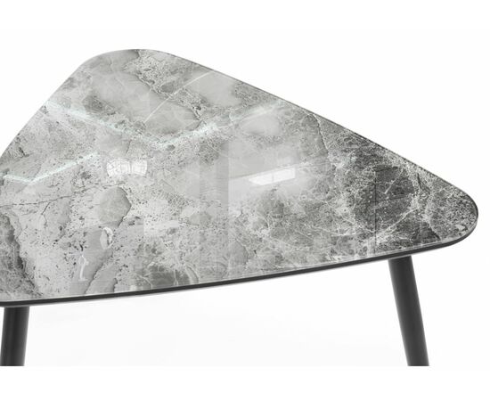 Стол стеклянный Рамси мрамор серый, изображение 3 | Интернет магазин мебели и декора LifeDekor