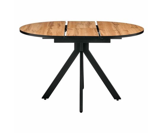 Стол Rudolf круглый раскладной 90-120x90x75см, Дуб Вотан, чёрный, изображение 4 | Интернет магазин мебели и декора LifeDekor