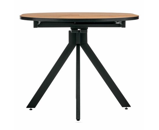 Стол Rudolf круглый раскладной 90-120x90x75см, Дуб Вотан, чёрный, изображение 9 | Интернет магазин мебели и декора LifeDekor