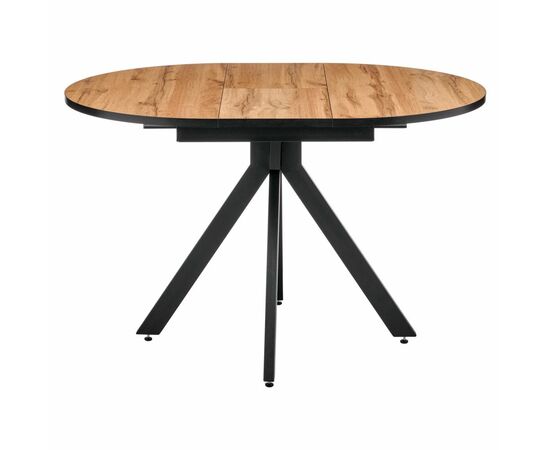 Стол Rudolf круглый раскладной 90-120x90x75см, Дуб Вотан, чёрный, изображение 5 | Интернет магазин мебели и декора LifeDekor