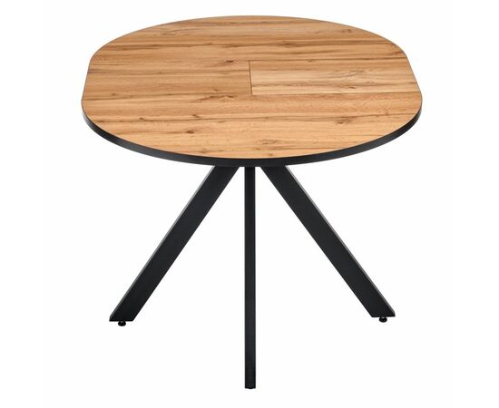 Стол Rudolf круглый раскладной 90-120x90x75см, Дуб Вотан, чёрный, изображение 8 | Интернет магазин мебели и декора LifeDekor