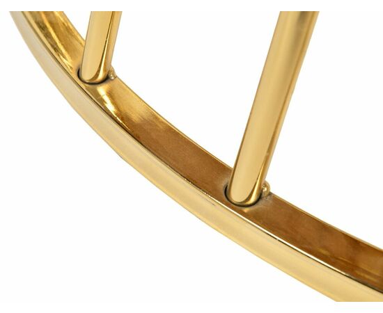 Стол Liverpool диам.100см, керамогранит белый мрамор с золотистыми ножками, изображение 2 | Интернет магазин мебели и декора LifeDekor