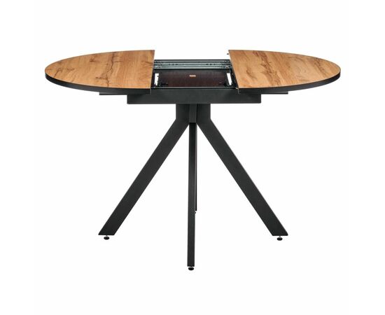 Стол Rudolf круглый раскладной 90-120x90x75см, Дуб Вотан, чёрный, изображение 3 | Интернет магазин мебели и декора LifeDekor