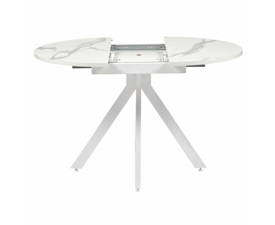 Стол Rudolf круглый раскладной 90-120x90x75см, белый мрамор, белый, изображение 5 | Интернет магазин мебели и декора LifeDekor