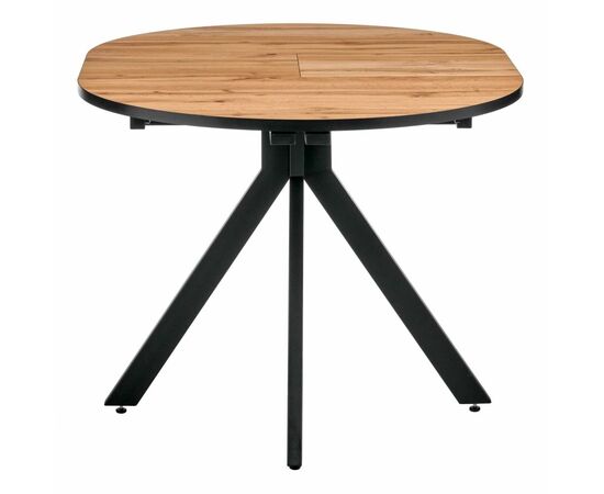 Стол Rudolf круглый раскладной 90-120x90x75см, Дуб Вотан, чёрный, изображение 7 | Интернет магазин мебели и декора LifeDekor