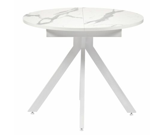 Стол Rudolf круглый раскладной 90-120x90x75см, белый мрамор, белый, изображение 2 | Интернет магазин мебели и декора LifeDekor