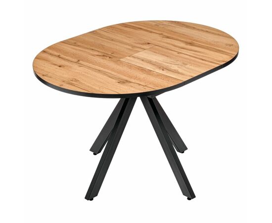 Стол Rudolf круглый раскладной 90-120x90x75см, Дуб Вотан, чёрный, изображение 6 | Интернет магазин мебели и декора LifeDekor