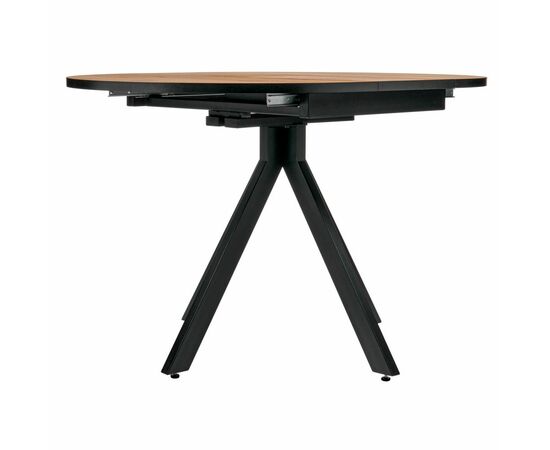 Стол Rudolf круглый раскладной 90-120x90x75см, Дуб Вотан, чёрный, изображение 2 | Интернет магазин мебели и декора LifeDekor