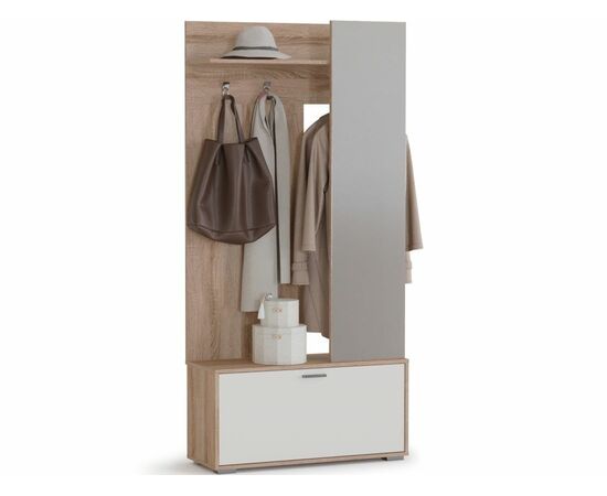 Прихожая Лайт», Дуб сонома/белый, изображение 2 | Интернет магазин мебели и декора LifeDekor