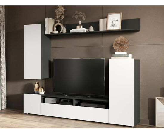 Стенка «Нео», Антрацит/Белый бриллиант, изображение 2 | Интернет магазин мебели и декора LifeDekor