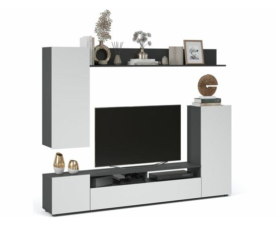 Стенка «Нео», Антрацит/Белый бриллиант, изображение 4 | Интернет магазин мебели и декора LifeDekor