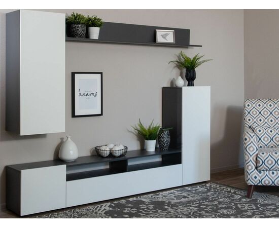 Стенка «Нео», Антрацит/Белый бриллиант, изображение 6 | Интернет магазин мебели и декора LifeDekor