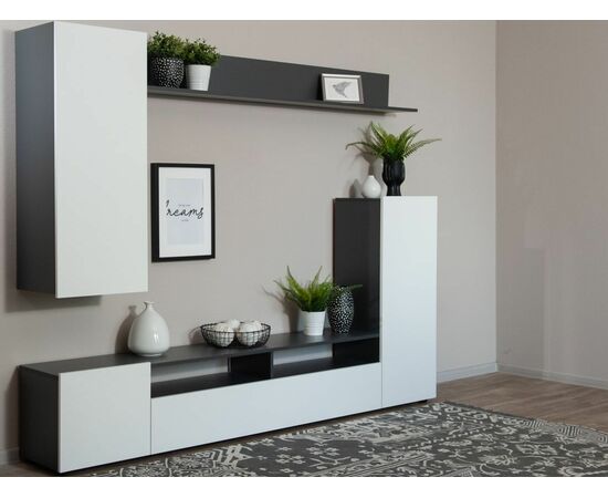 Стенка «Нео», Антрацит/Белый бриллиант, изображение 7 | Интернет магазин мебели и декора LifeDekor