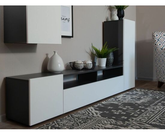 Стенка «Нео», Антрацит/Белый бриллиант, изображение 8 | Интернет магазин мебели и декора LifeDekor