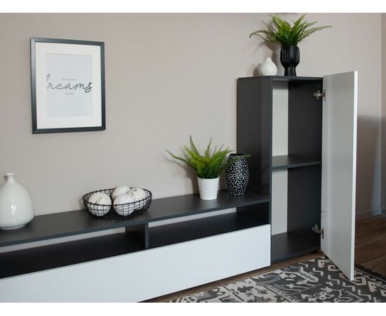 Стенка «Нео», Антрацит/Белый бриллиант, изображение 9 | Интернет магазин мебели и декора LifeDekor