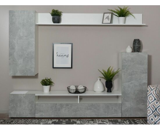 Стенка «Нео», Белый/Ателье светлый, изображение 7 | Интернет магазин мебели и декора LifeDekor