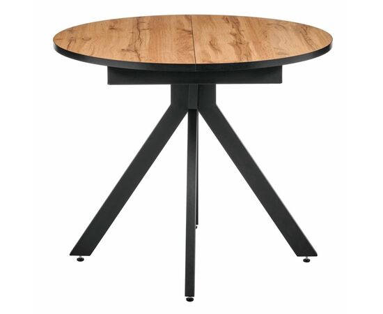 Стол Rudolf круглый раскладной 90-120x90x75см, Дуб Вотан, чёрный | Интернет магазин мебели и декора LifeDekor