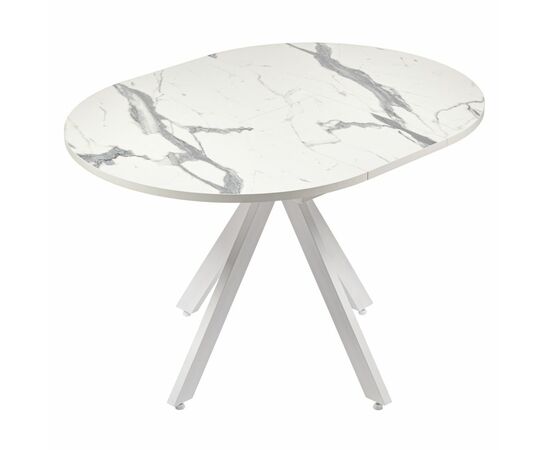 Стол Rudolf круглый раскладной 90-120x90x75см, белый мрамор, белый, изображение 8 | Интернет магазин мебели и декора LifeDekor
