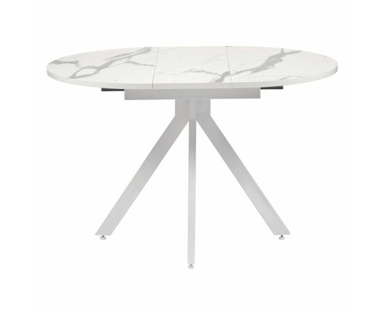 Стол Rudolf круглый раскладной 90-120x90x75см, белый мрамор, белый, изображение 7 | Интернет магазин мебели и декора LifeDekor