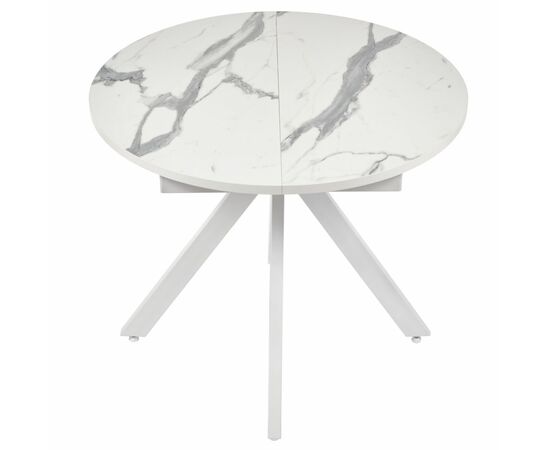 Стол Rudolf круглый раскладной 90-120x90x75см, белый мрамор, белый | Интернет магазин мебели и декора LifeDekor