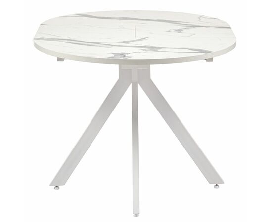 Стол Rudolf круглый раскладной 90-120x90x75см, белый мрамор, белый, изображение 9 | Интернет магазин мебели и декора LifeDekor