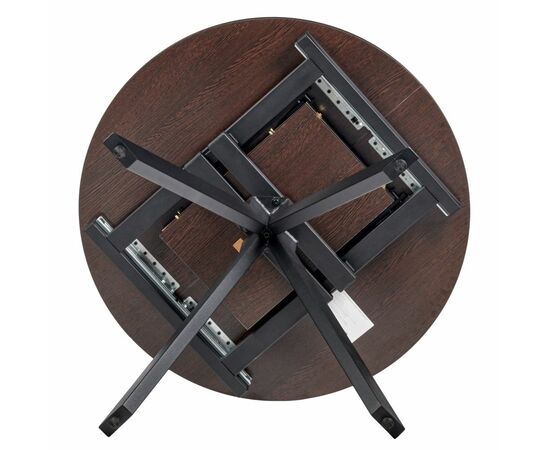 Стол Rudolf круглый раскладной 90-120x90x75см, Дуб Вотан, чёрный, изображение 15 | Интернет магазин мебели и декора LifeDekor