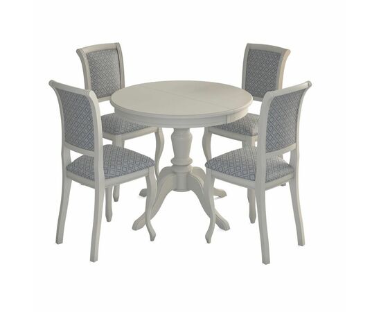 Стол обеденный круглый Эгина-2 90(130)х90х75 (Эмаль тон 11//шпон бук) тип 2, изображение 6 | Интернет магазин мебели и декора LifeDekor