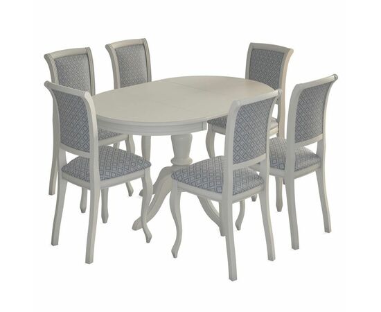 Стол обеденный круглый Эгина-2 90(130)х90х75 (Эмаль тон 11//шпон бук) тип 2, изображение 7 | Интернет магазин мебели и декора LifeDekor