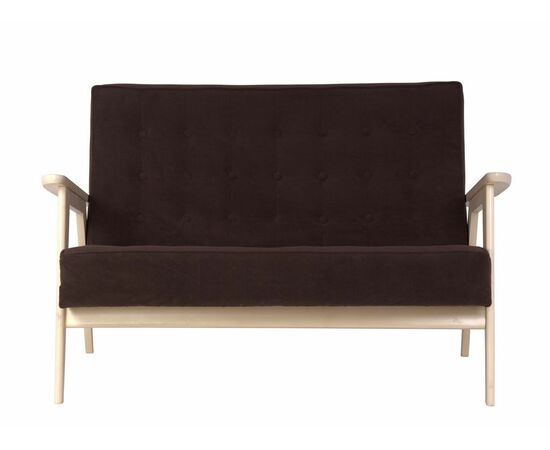 Диван двухместный РЕТРО (беленый дуб / RS 32 - коричневый), изображение 2 | Интернет магазин мебели и декора LifeDekor