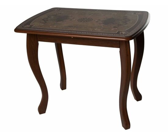 Стол М58 «Альба» мини стекло ДП1-02-06, Инкрустация, мореная береза, изображение 2 | Интернет магазин мебели и декора LifeDekor