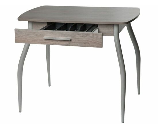 Стол М55 «Граус» ДП1-01-02  с ящиком ЛДСП «Навара», с утонением (белый мрамор), изображение 3 | Интернет магазин мебели и декора LifeDekor