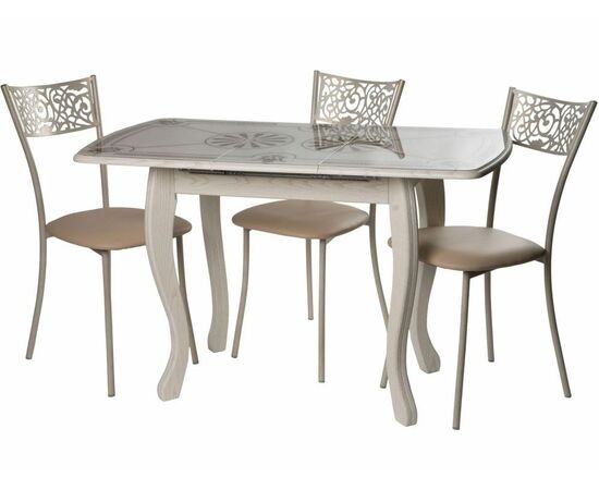 Стол М58 «Альба» мини стекло ДП1-02-06, Инкрустация-2, патина 25, изображение 6 | Интернет магазин мебели и декора LifeDekor