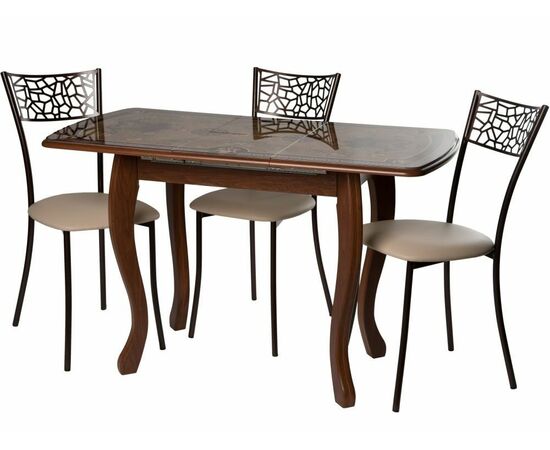 Стол М58 «Альба» мини стекло ДП1-02-06, Инкрустация, мореная береза, изображение 5 | Интернет магазин мебели и декора LifeDekor