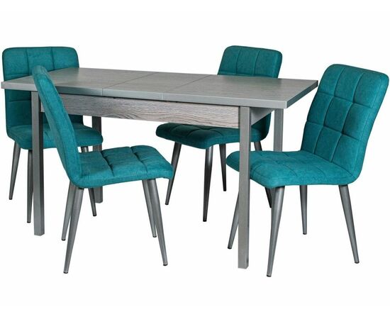 Стол М65 «Денвер» ДП1-01-06 1100(1400)*680 ЛДСП «Навара», квадратные металлик, изображение 8 | Интернет магазин мебели и декора LifeDekor